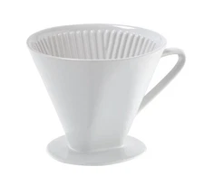 C105179 Porcelain Coffee Filter/Holder Pour-Over, 6/Large, White