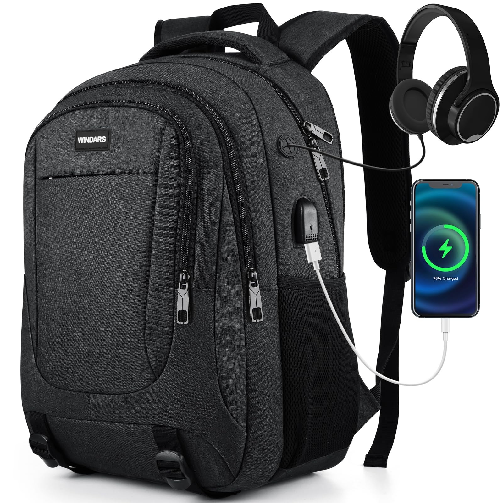 Durable 15.6 Inch Laptop Backpack for Men Women Teens Boys Girls School College Travel