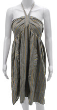 Marc By Marc Jacobs Womens Gray Striped Halter Sundress Long Size 8
