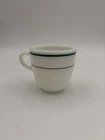 Vintage Pyrex Milk Glass Turquoise Band Restaurant Ware Cup / Mug 723-35