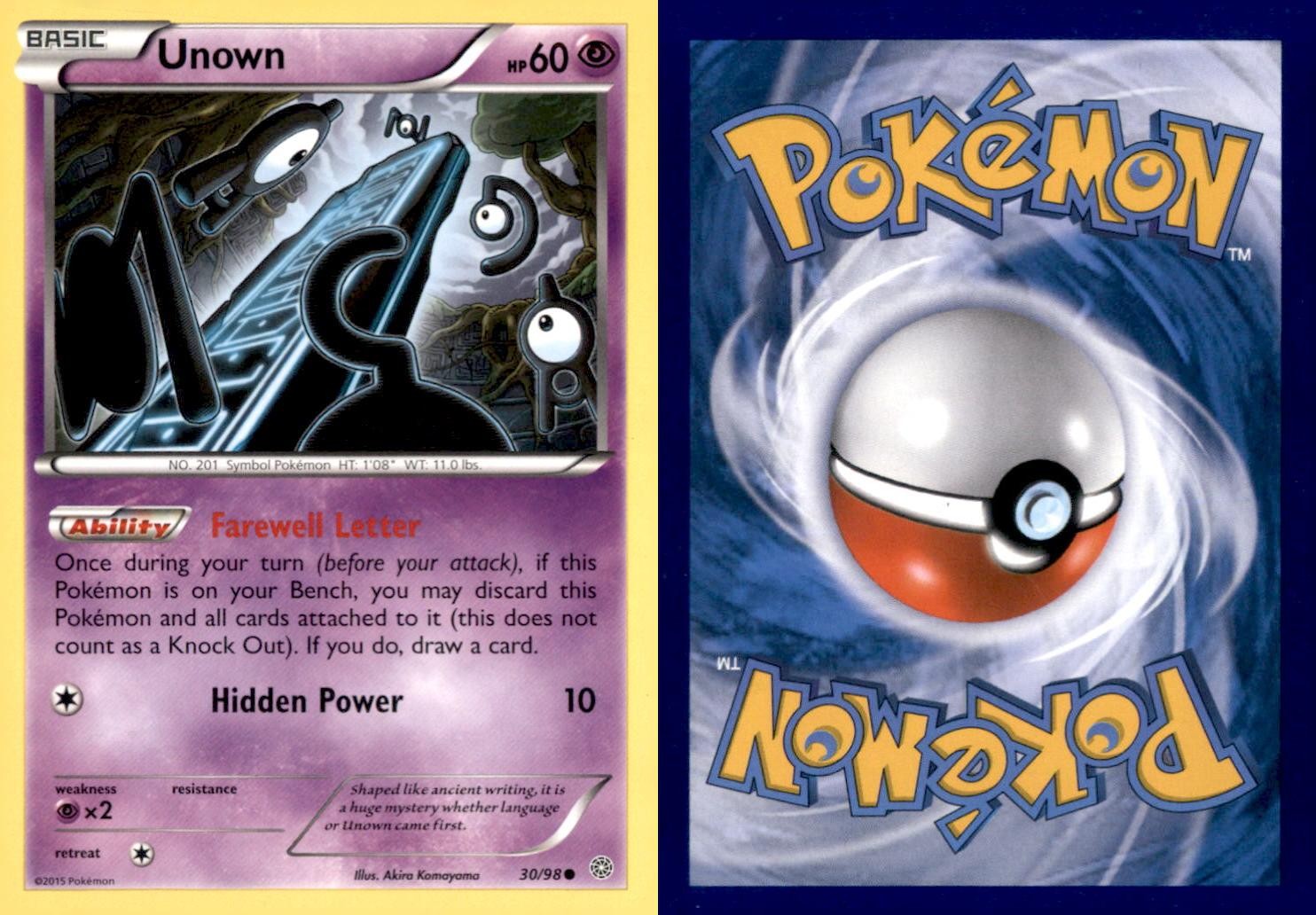 Pokemon Ancient Origins Unown 30/98 Ancient Origins