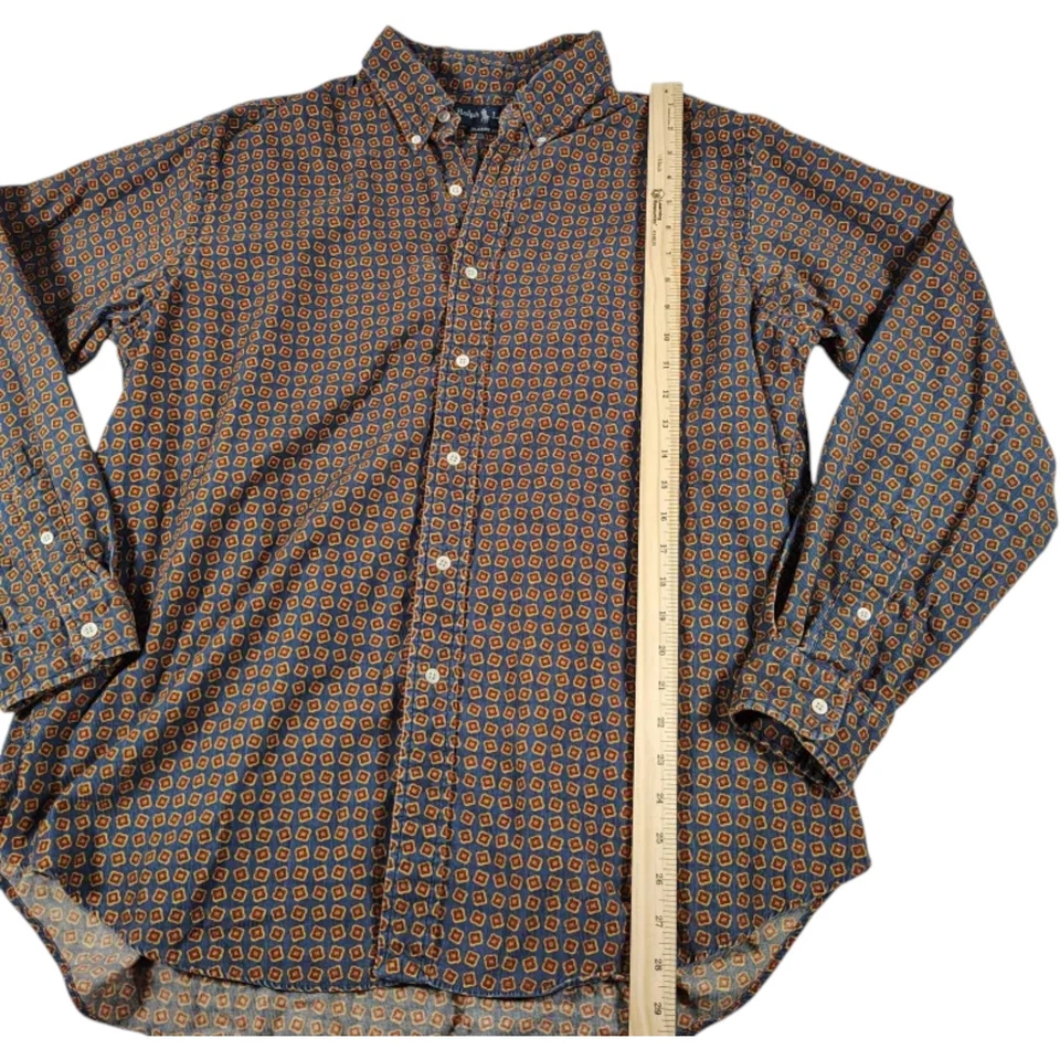 Camisa De Colección *Rara* Ralph Lauren Pana Diseño Tribal Africano Safari Azul Rojo XL Foto 3 de 4