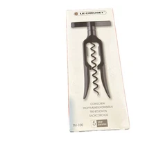 Le Creuset Black Self Pulling Wine Bottle Opener Easy Open Corkscrew  TM-100