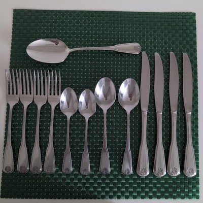 Oneida REGISTRY OHSREG Lot Stainless Flatware 13 Pc Set WM.A. Rogers Deluxe Vtg