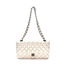 Chanel Lambskin Matelasse W Flap Shoulder Bag Women Gold One Size