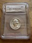 1963 Washington Quarter ICG Brilliant Uncirculated, 90% Silver 25C