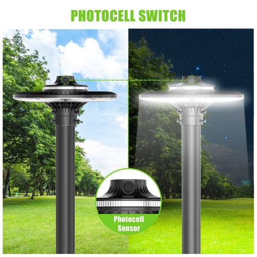 (2Pack) LED Yard Garden Post Top Light Fixture Dusk to Dawn 100W 15000LM 5000K - Picture 5 of 12