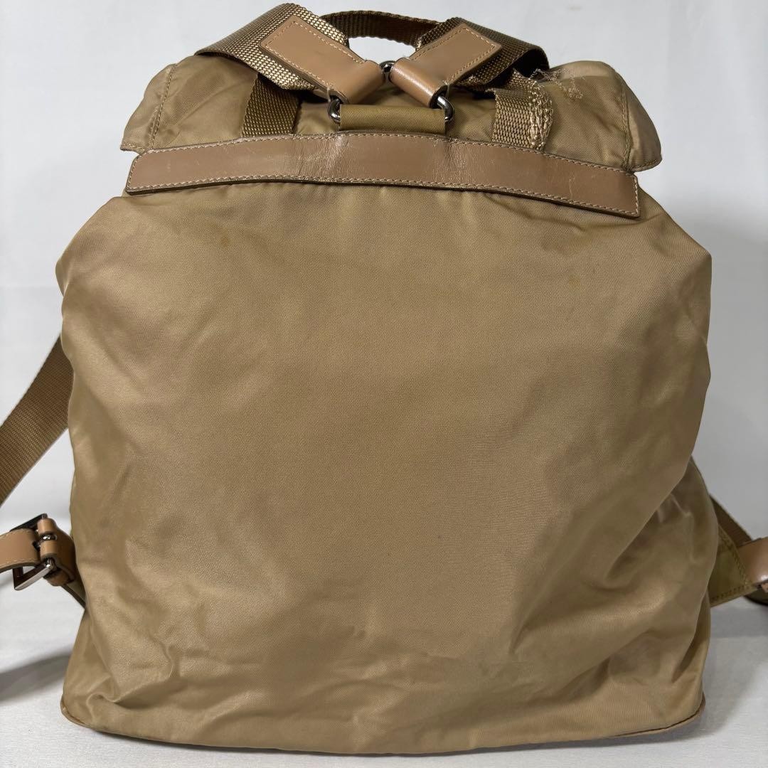 Prada Mini Nylon Backpack Beige Triangle Logo Aut… - image 3