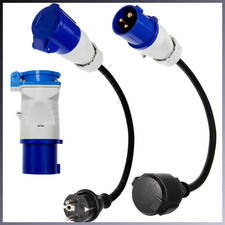 CEE Adapter 230V 16A Camping Wohnmobil Stromversorgung Zubeh&ouml;r Set 3X