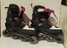 Airwalk Black Pink White Inline Skates Adjustable Strap for kids sizes 5,6,7,8