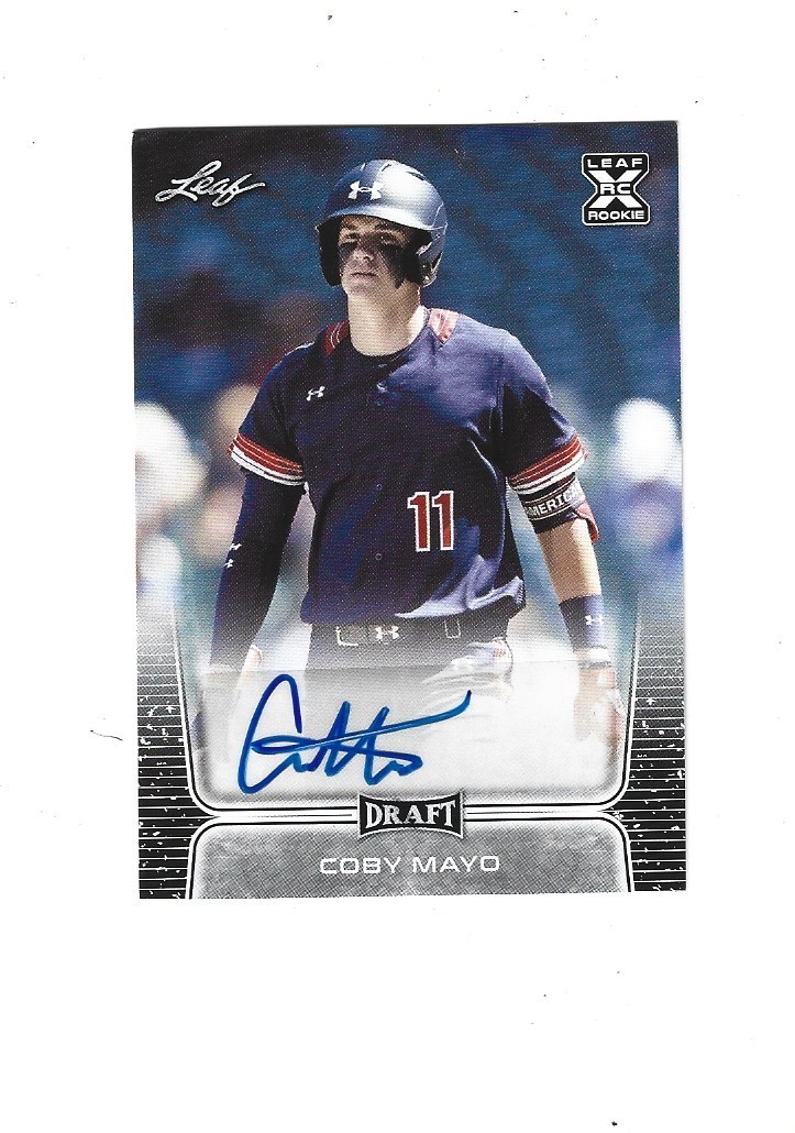 2020 Leaf Draft Autographs #BACM3 Coby Mayo BALTIMORE  ORIOLES