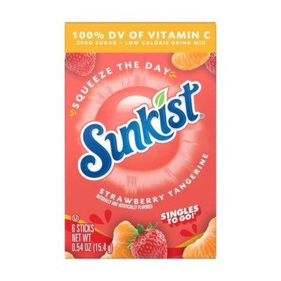 3x Sunkist Strawberry Tangerine Singles To Go! 6ct Drink Mixes New Fresh Stock