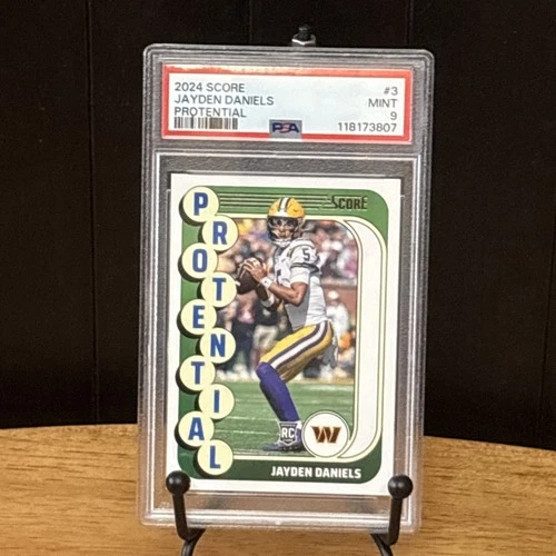 2024 SCORE PROTENTIAL JAYDEN DANIELS  ROOKIE PSA 9