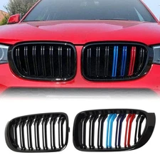 Front Bumper Kidney Double Slat Color Grille for BMW X3 X4 2014-2018