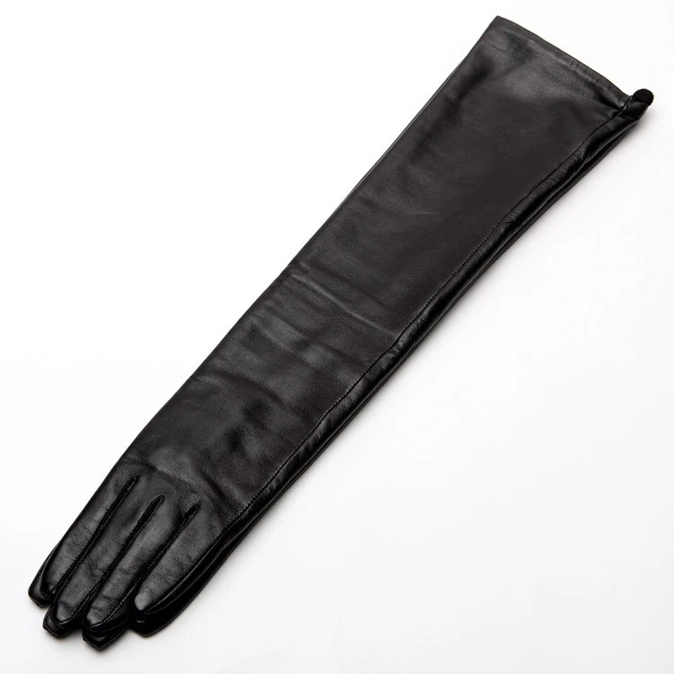 Guantes de cuero de oveja real para mujer 60 cm/23,6", guantes de noche de ópera de conducción larga Foto 3 de 3