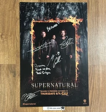 Signed  Supernatural cast Promo Poster 11x17 SDCC 2017 Autographed show Rare