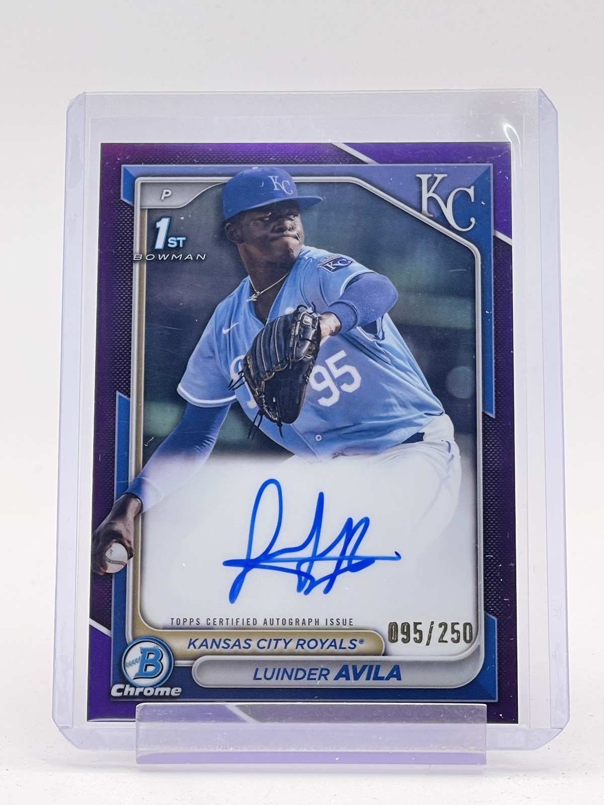 LUINDER AVILA 2024 BOWMAN CHROME PURPLE REFRACTOR 1ST AUTO ROOKIE /250 Q0282