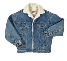 VTG 80s Levis Sherpa Lined Jean Jacket Youth Sz M USA San Francisco Label