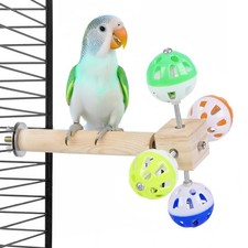 Bird Stand Perch Toy with Rotating Balls Bird Toys for Parakeets Ideal for Pa...