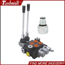 Findmall 2 Spool Hydraulic Control Valve Double Acting 13 GPM +Conversion Plug