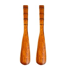 2 Pcs Seniors Shoe Horn with Hook Extended for Men Long Handle Wood Shoehorn