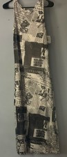 G Women's Xlarge Maxi Dress Newspaper Print Black White Sleeveless Butterfly