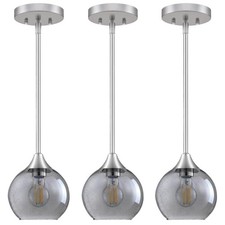 Pendant Lights Kitchen Island 3 Pack,Brushed Nickel Pendant Light Fixtures wi...
