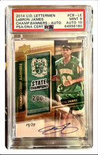 🔥 BANG LEBRON JAMES 2014 UD Lettermen Patch Auto DNA PSA 9/10 BANG🔥 
