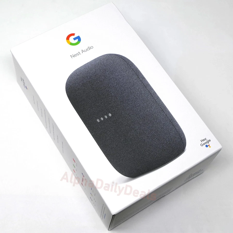 2 Pack Google Nest Audio Smart Stereo Speaker Voice Assistant Chalk Charcoal - Image 2 of 4
