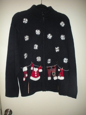 Crystal Kobe Ugly Christmas Cardigan Sweater Santa's Suite XL NWT