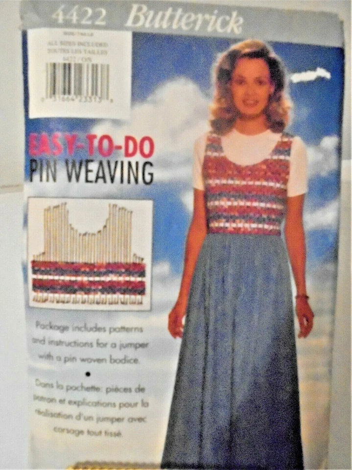 Butterick #4422 Pattern-sizes XS to XL Misses Pin Weave Bodice Jumper-NEW/FF - Image 2 of 4