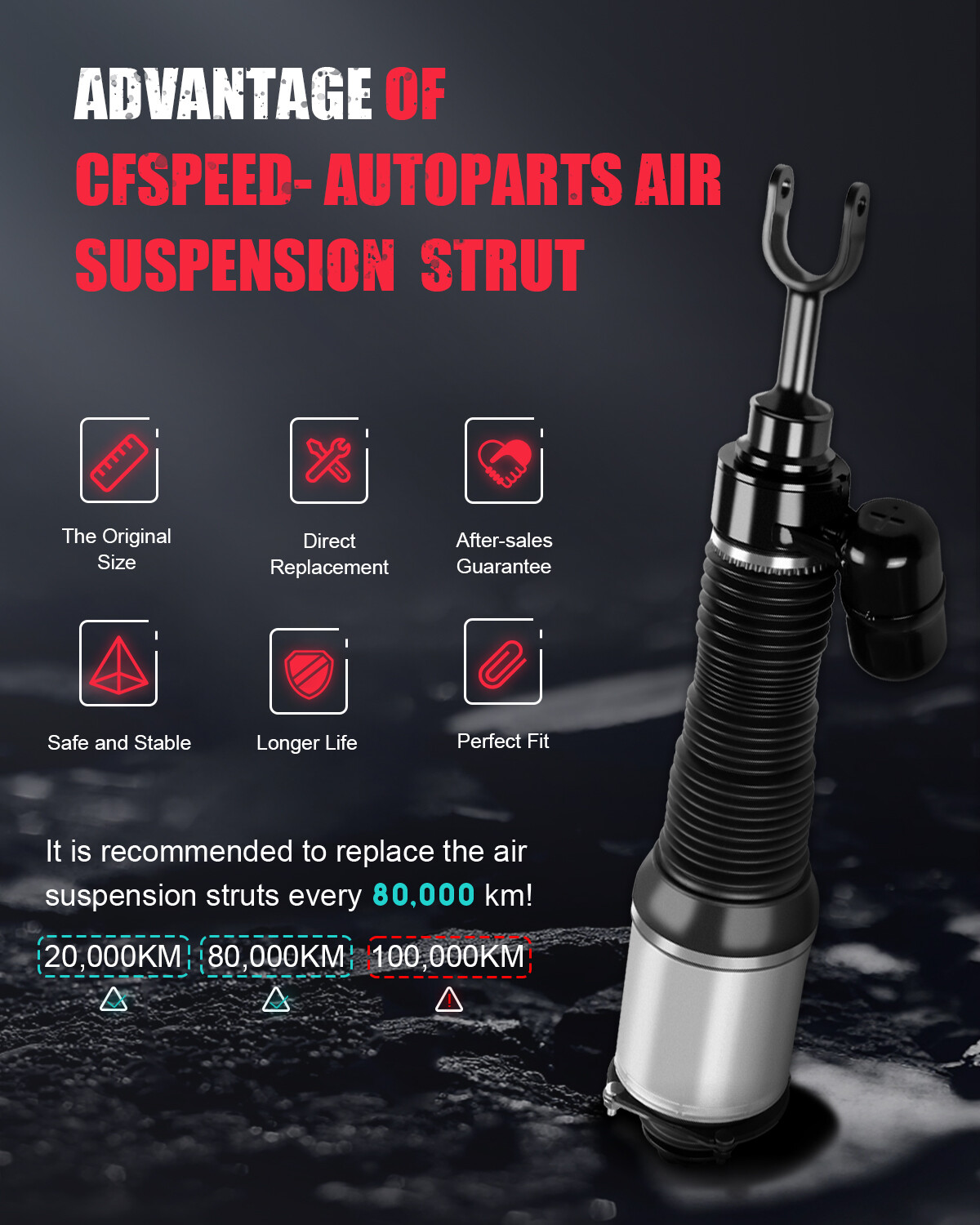 Front Suspension Air Strut Assemblies Pair for Bentley Continental Flying Spur