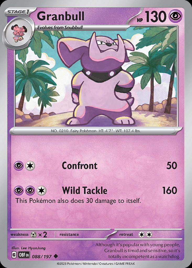 Pokemon Granbull (88/235) Obsidian Flames LP REVERSE HOLO