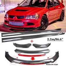 Car Front Bumper Lip Splitter Red Side Skirts For Mitsubishi Lancer 2002-2017
