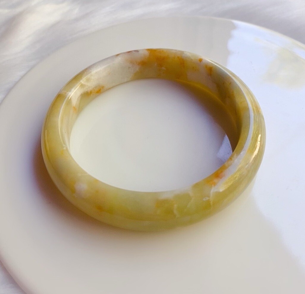 Natural Jade Bangle 60mm-61mm Inner Diameter High Quality-image