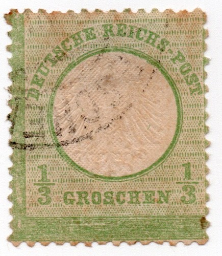 1872 - Germany Reich - 1/3 g. Green Yellow Used