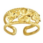 14K Yellow Gold Plated Plumeria Adjustable Toe/Midi Ring