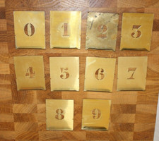 Anciens pochoirs CHIFFRES de 0 à 9 en laiton SNCF