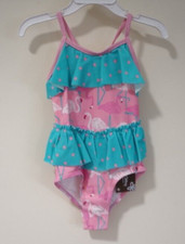 NWT Matilda Jane One Piece Flamingos Polka Dots Bathing Suit Girl's Size 2