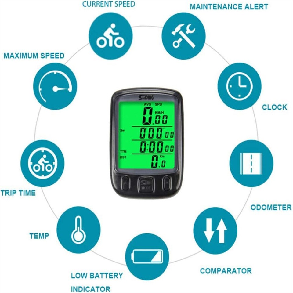 Waterproof Bicycle Speedometer Cycle Bike Computer LCD Speed Odometer