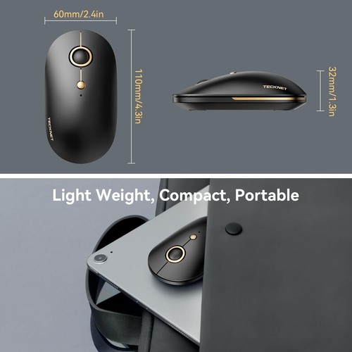 Wireless Bluetooth Mouse 3 ModeDual Bluetooth+2.4Ghz Silent Computer Mouse Bl... - Picture 6 of 7