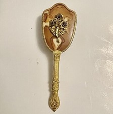 Vintage Gold Plated Handle Hair brush with Nylon Bristles Victorian Style