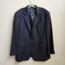 Jos A Bank Blazer Men's 46R Wool Black Stripe LIned Sport Coat Business Career