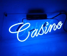 20"Casino Neon Sign Light Game Room Wall Hanging Nightlight Handcraft Artwork