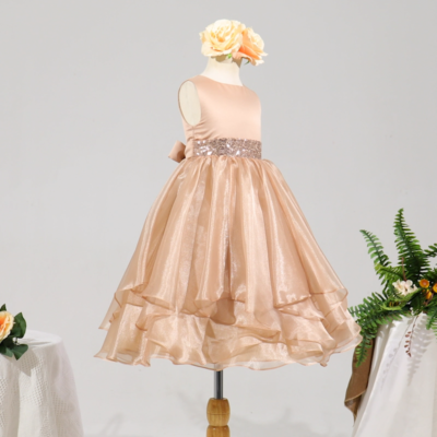 Wedding Asymmetric Ruffles Satin Organza Flower girl dress Elegant Pageant  Party | eBay