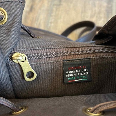 Vintage Il Bisonte Brown Nylon & Leather Backpack | eBay display picture 1
