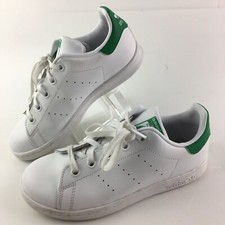 Adidas Stan Smith Leather Tennis Athletic Shoes Youth Size 2.5 White Green