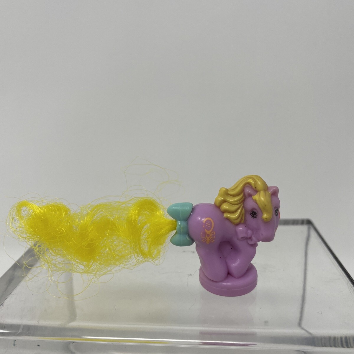 My Little Pony MLP G1 Mini Pony Purple with Yellow Hair and Mirror