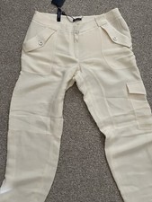 magaschoni silk cargo ivory pants nwts 6