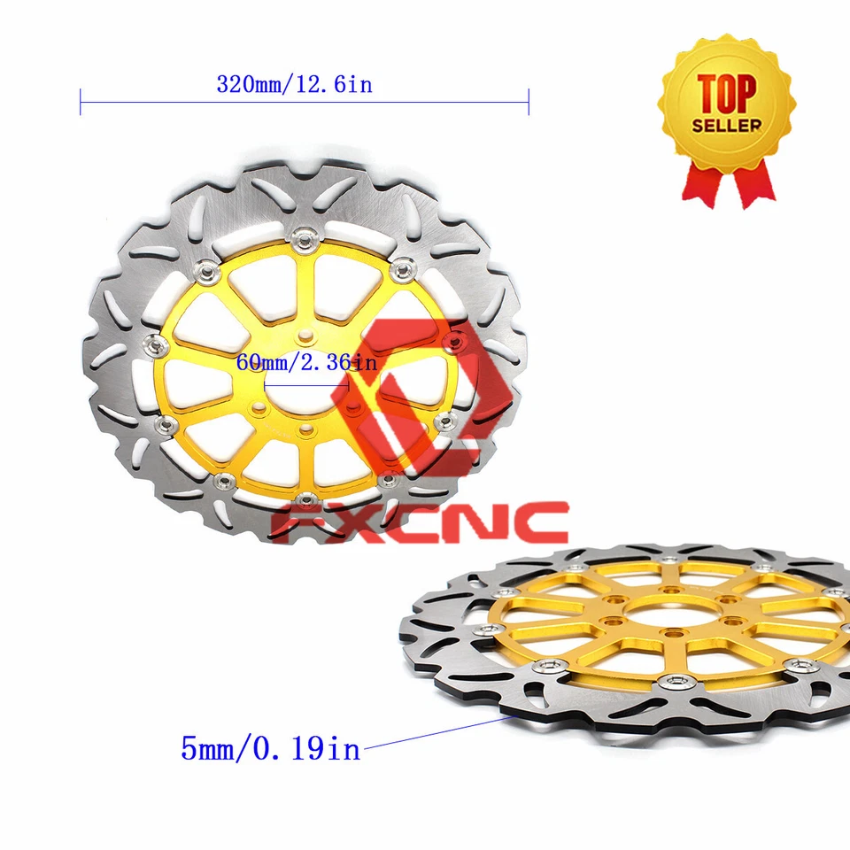 Rotores de disco de freno delanteros dorados para KTM 125/200/390 DUKE 2013 2014-2016 Foto 4 de 4